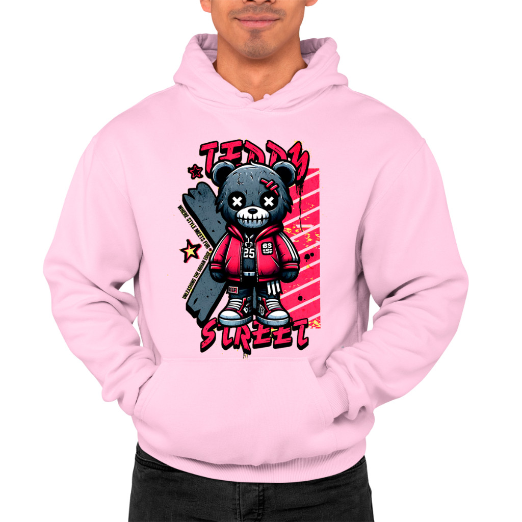 Casaco Moletom De Frio Masculino Estampa Urso Teddy Street Cores Vivas Algodão Premium