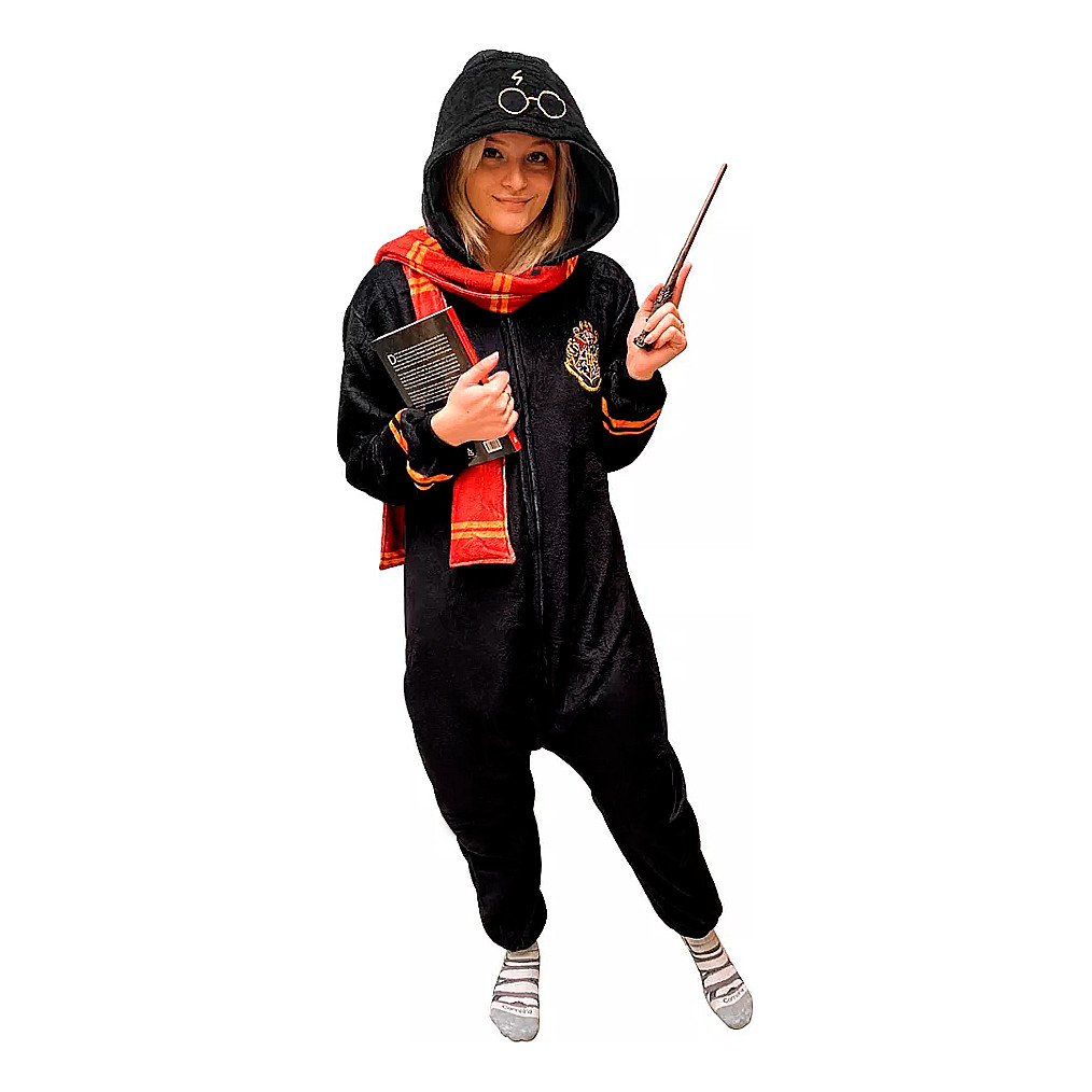 Harry Potter Pijama Macacão Pelúcia Kigurumi Grifinória P