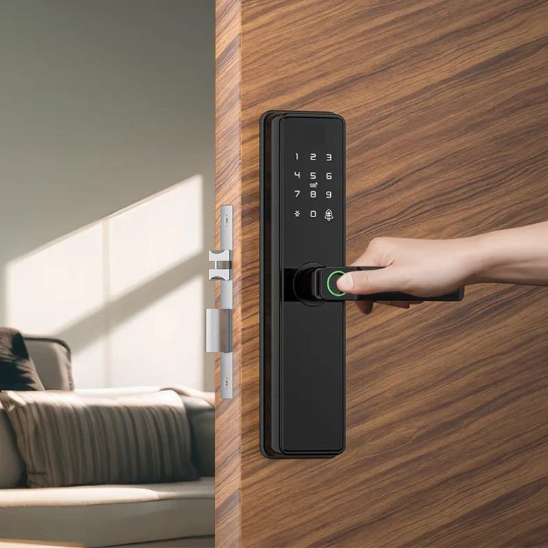 Fechadura Digital Inteligente com Impressão Digital e Teclado -  Biometrica com Tag Wifi Moderna