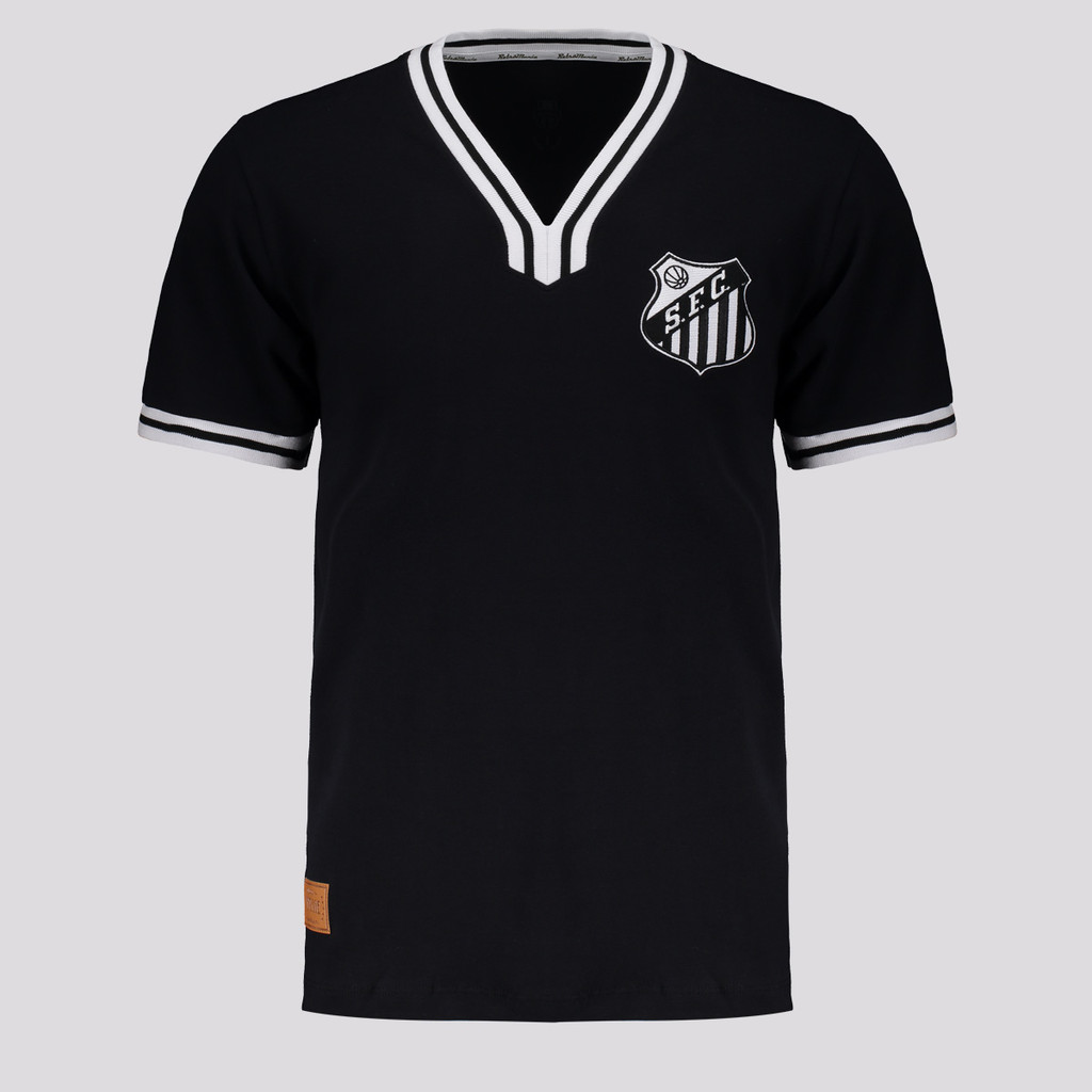 Camisa Santos Vintage Preta em Oferta na Shopee