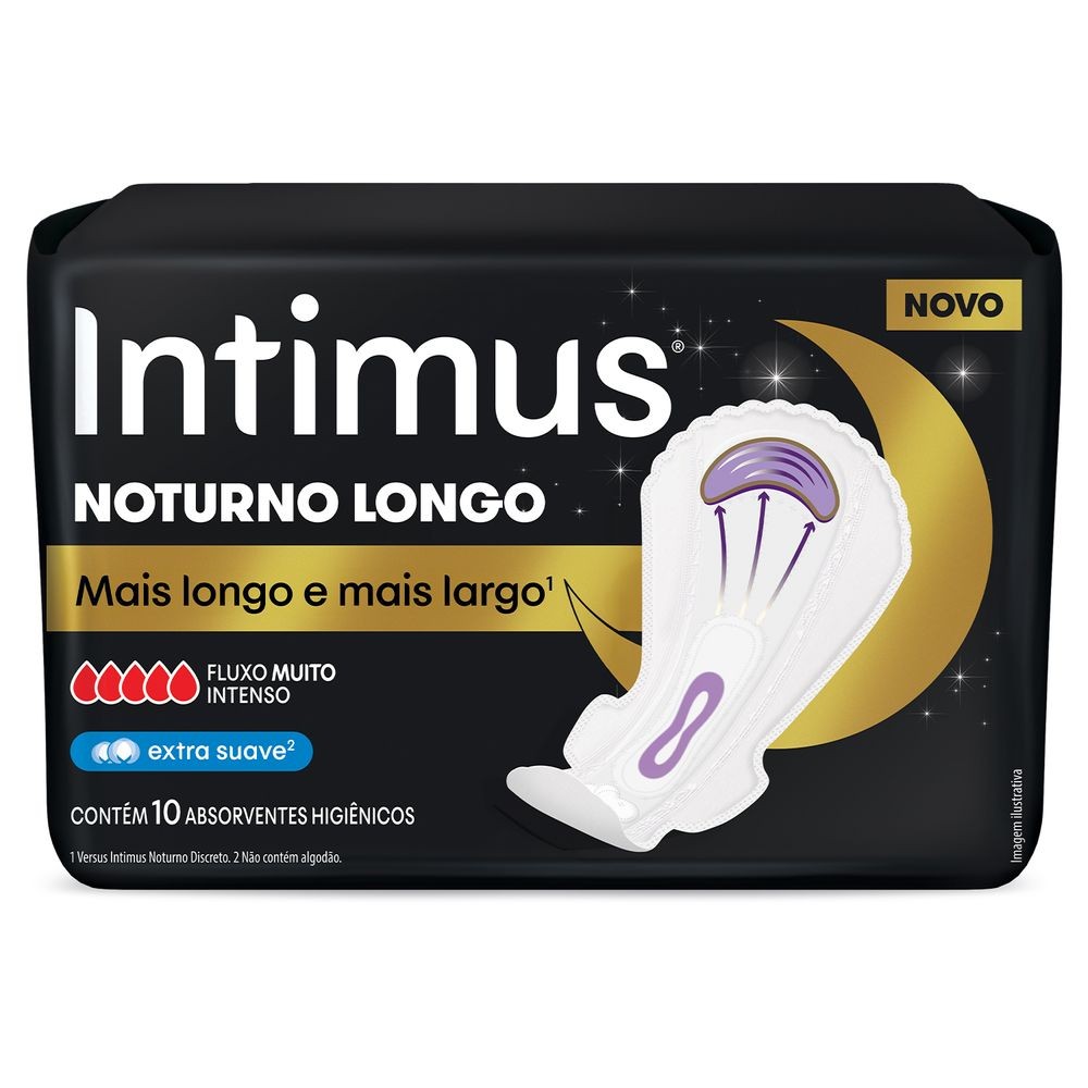Absorvente Intimus Noturno Longo 10 un em Oferta na Shopee