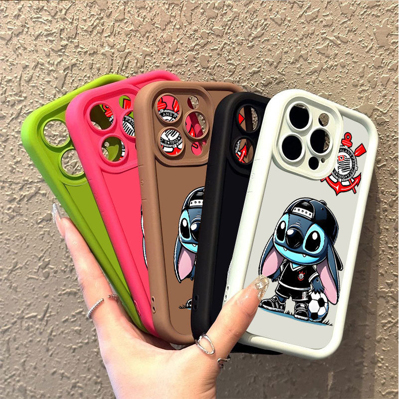 Stitch Corinthians Capinha Para iPhone 17 Air 16 15 14 Plus Pro Max Capa De Celular Anti-choque