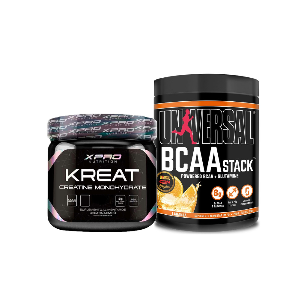 Imagem Kit Creatina Monohidratada 300g XPro + BCAA Stack 250g - Universal