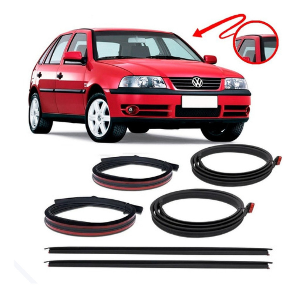 Kit Borracha Pingadeira Friso Teto Gol G3 E G4 Portas - Par