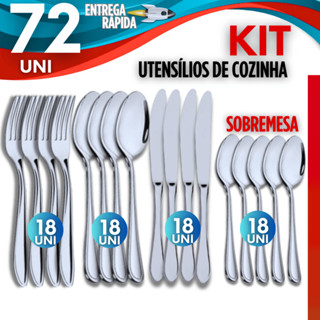 Kit 72/40/36 Unidades Talheres Linha Premium Utilidades Garfos + Facas + Colheres + Colheres de Sobremesa em Oferta na Shopee