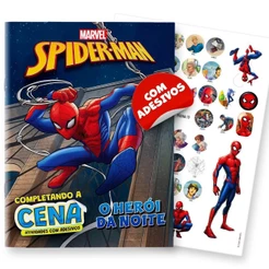 Livro de Atividades Completando a Cena com Adesivos Spider-man
