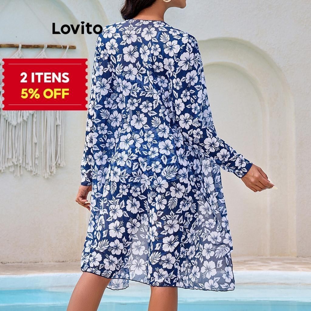 (Trendy) Lovito Conjuntos de biquínis com cadarço Boho Plants para mulheres LBL18679 - Sports & Outdoors