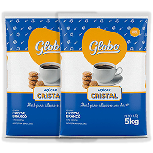 Açucar Cristal Globo 5kg Kit 02Un em Oferta na Shopee