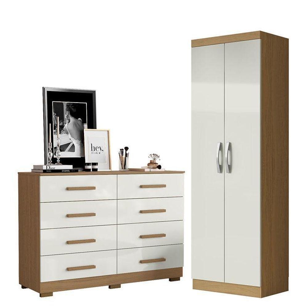 Cômoda 8 Gavetas 2014148 E Armário Multiuso New 2000192 Atacama Off White - Aramóveis - Durabilidade Excepcional! em Oferta na Shopee