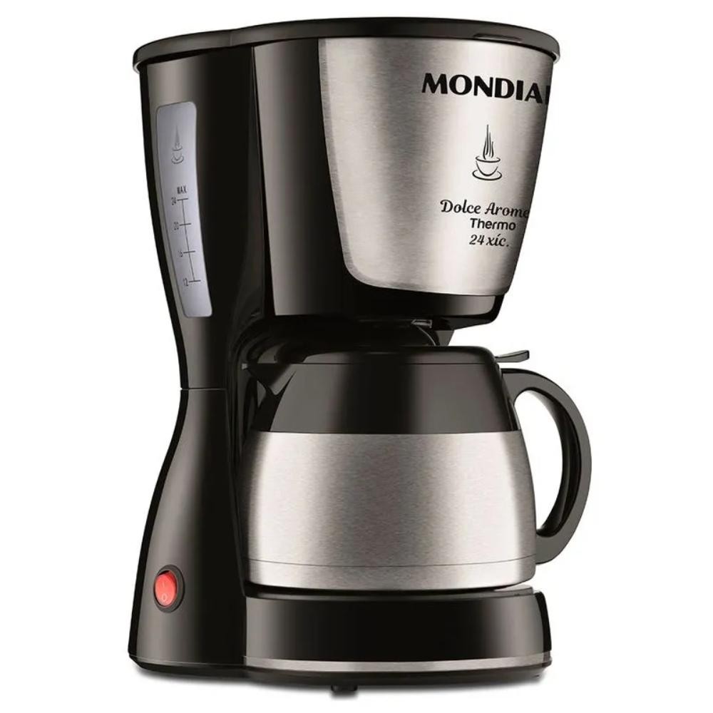 Cafeteira Elétrica Mondial Dolce Arome Thermo para 24 Xícaras 800W Preto/Inox 22