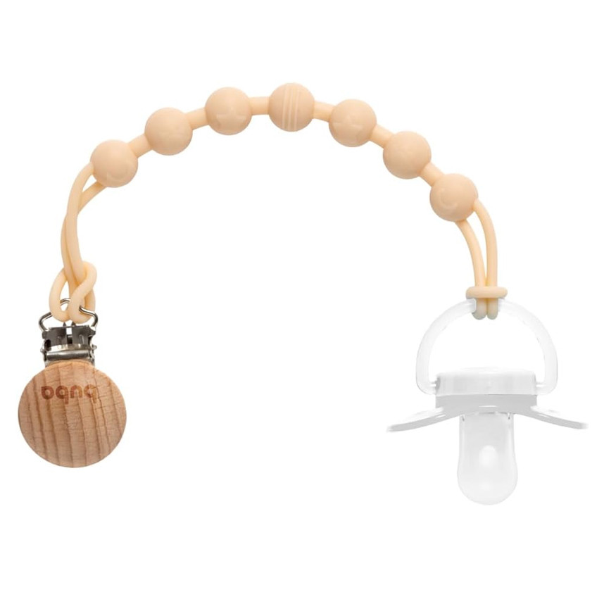 Prendedor De Chupeta Buba Silicone Bege Formato Bolinhas em Oferta na Shopee