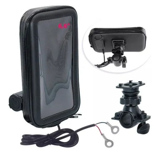 Suporte Celular Para Moto Impermeavel Chuva A Prova D Agua com Carregador USB para Guidão em Oferta na Shopee