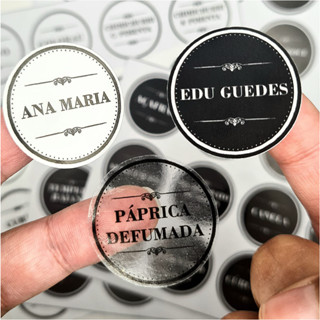 Kit 48 Adesivos Organizadores para Temperos e Condimentos 3x3cm | Rótulos para Potes de Cozinha em Oferta na Shopee