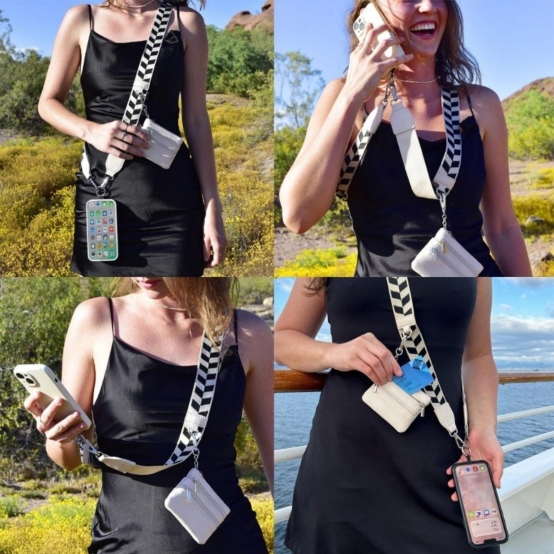 SK Crossbody Lanyard Clip and Go Strap Cinto Ajustável Carteira Suporte Para Alça Telefone Cordão Ombro Pescoç