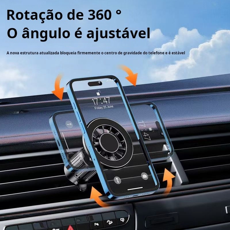 Suporte Veicular Carro Para Celular 360°Giratório Universal Multifuncional Ventilacao Ar iPhone16-12