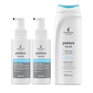 Kit Shampoo Pielus Forte 200ML + 2 Loções Pielus Forte em Oferta na Shopee