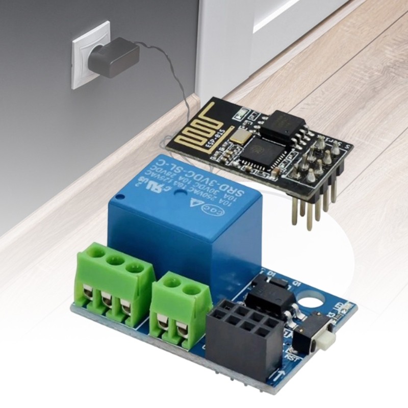Módulo Relés WiFi Estone 5V Programável ESP8266 ESP01S Compatível Desenvolvimento Para Aplicação Móvel