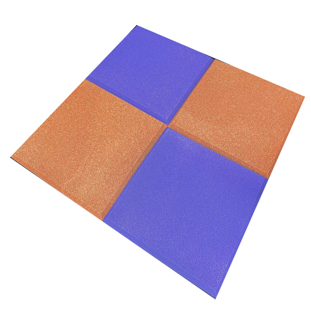 Kit c/10 Espuma Acústica Lisa Laranja 2cm + 10 Açaí 2cm Com Chanfros Laterais