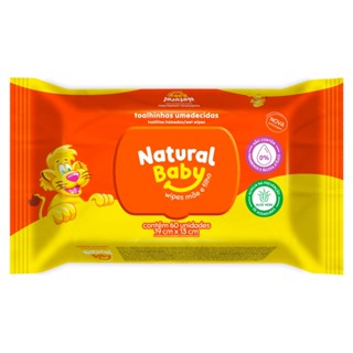 Toalhas Lenços Umedecidos Natural Baby com 60un - Evergreen em Oferta na Shopee