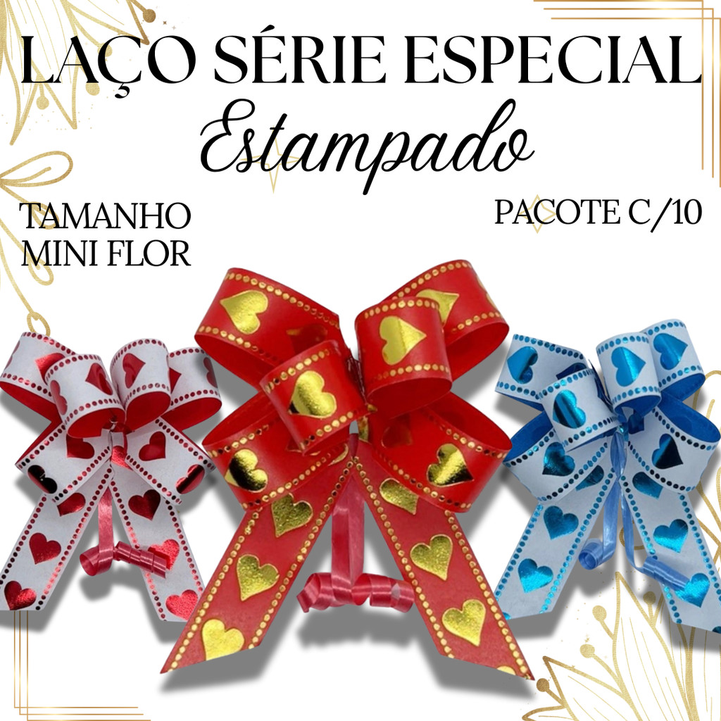 Laço para presente TAM: Flor Mini  - PCT com 10