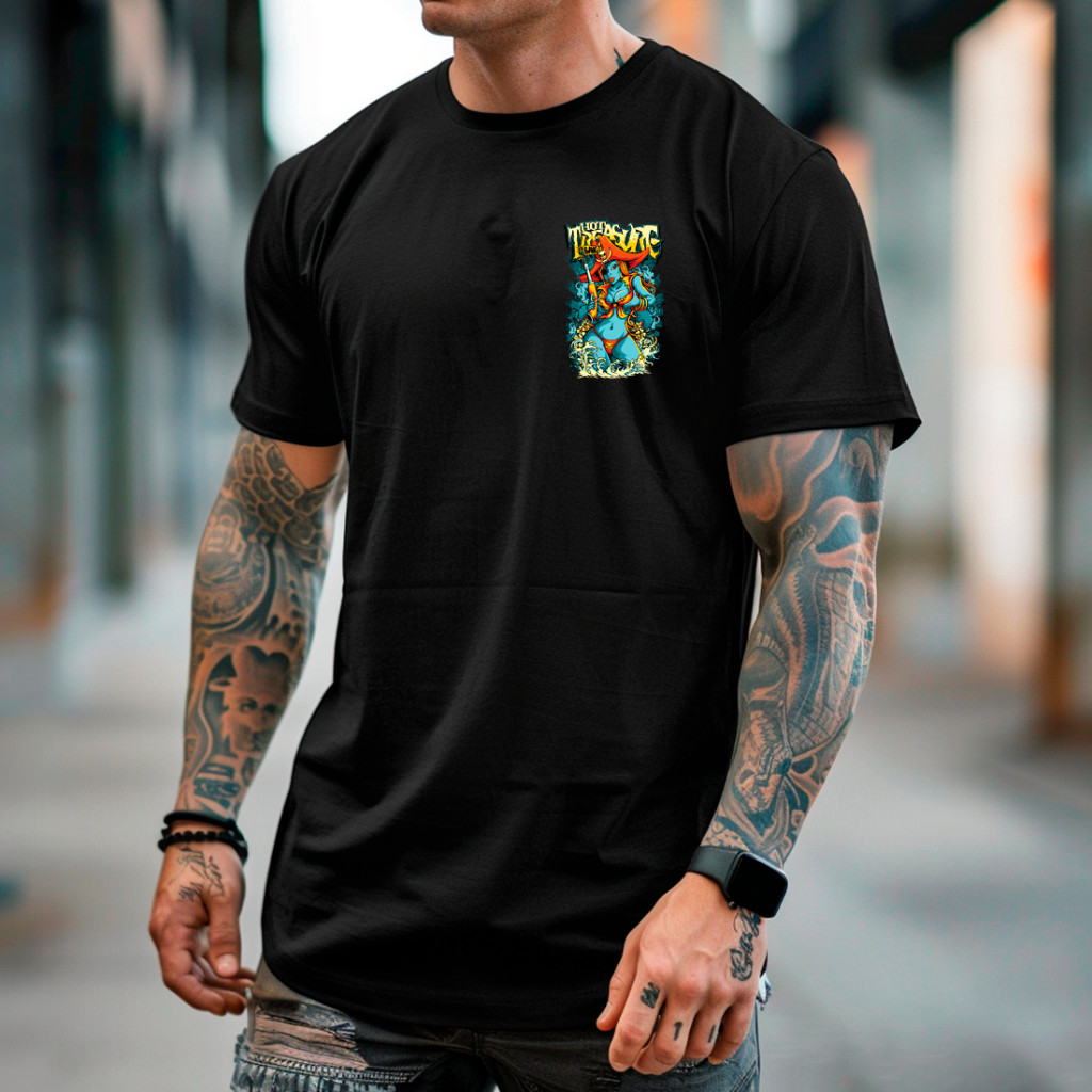 Camiseta Camisa Masculina Estampa Realista Mulher Marinheira Bang Espada Confortavel Leve Cores Top
