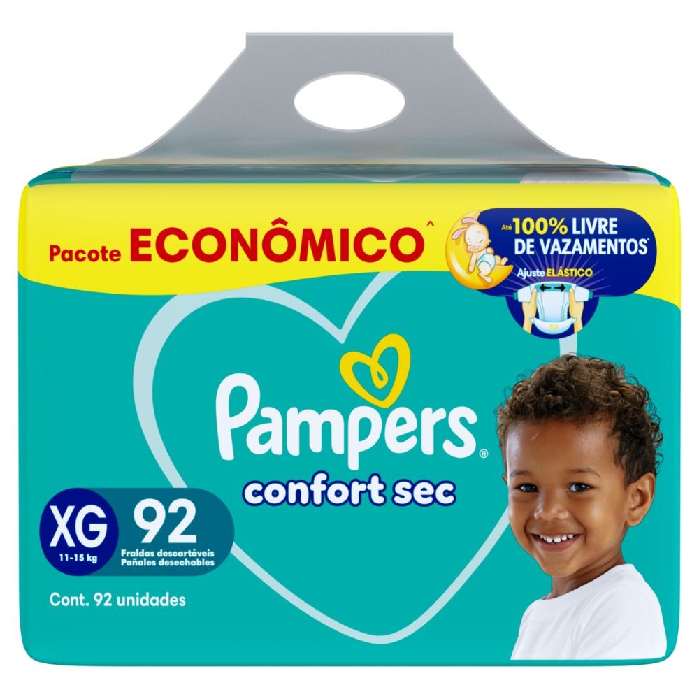 Fralda Pampers Confort Sec XG 92 Unidades - Mom & Baby