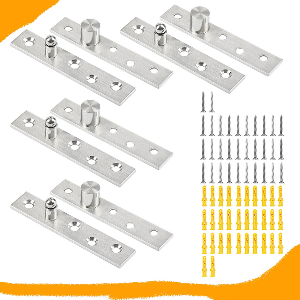4 peças de dobradiças pivotantes de porta de 360 graus, ferragens de porta pivô de eixo central de 95 mm x 19 mm em Oferta na Shopee