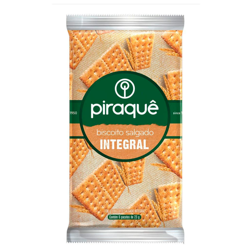 Biscoito Salgado Piraquê Integral 138g - Food & Beverages