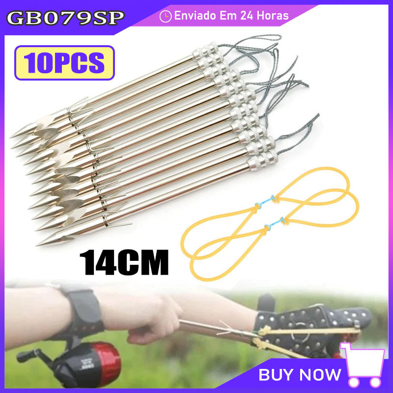 Seta De Estilingue P/ Pesca 10 Unidades Aço Inoxidável 14cm