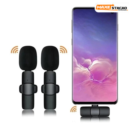 Microfone de lapela sem fio Vlog compatível, adequado para Vlog Type-C e iPhone