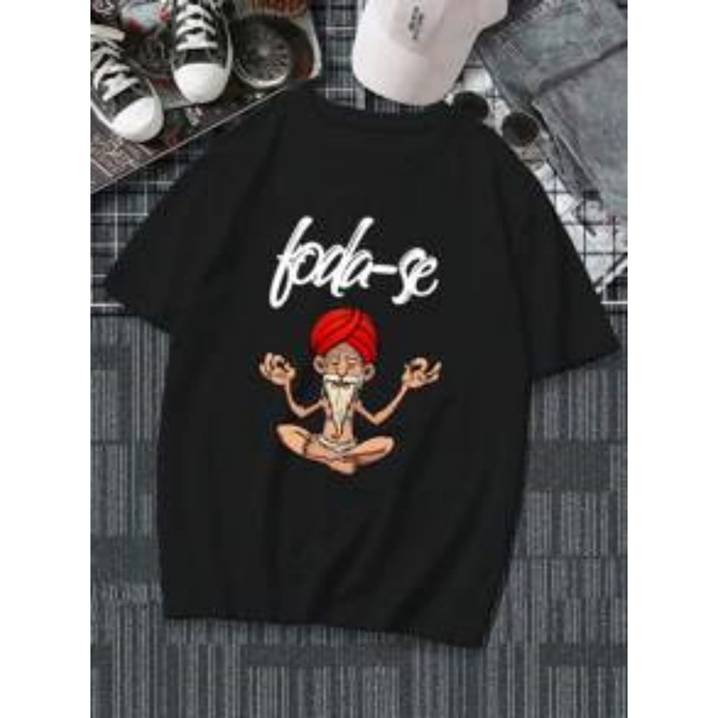 Camiseta Unissex Oversized Plus Size Feminina Masculina Bonito  Estampada  F*da - Se Guru Algodão Streetwear Briga Camis