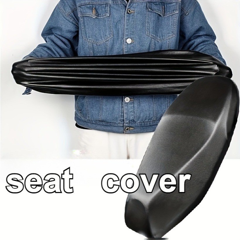 Capa De Assento De Motocicleta De Couro PVC Anti-Sol 1 Peça , Ajuste Universal , À Prova D'água De Poeira , Protetor De 