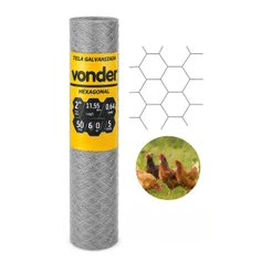 Tela Metálica Galvanizada Galinheiro Horta 1,50x50mts Fio 23 Vonder
