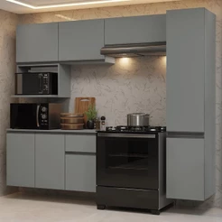 Armário de Cozinha Completa 240 cm Suspensa Nice Madesa 09