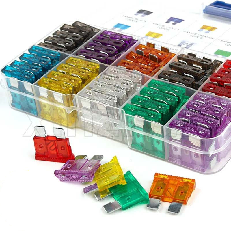 Kit Fusíveis Automóvel Tipo faca 100pcs De Tamanho Médio Mini 2A 3A 5A 7.5A 10A 15A 20A 25A 30A 35A em Oferta na Shopee