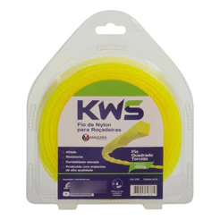 Fio Nylon Quadrado Torcido 2,5mm 420g Kws Alta Qualidade Cor Amarelo
