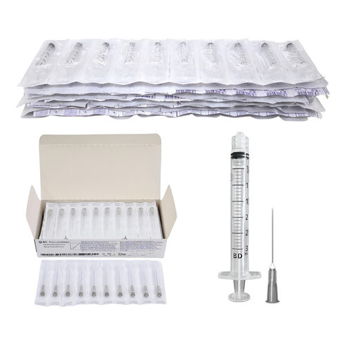 Kit 100 Seringas Bd 3ml Luer Lock + 100 Agulhas 30x70 22g