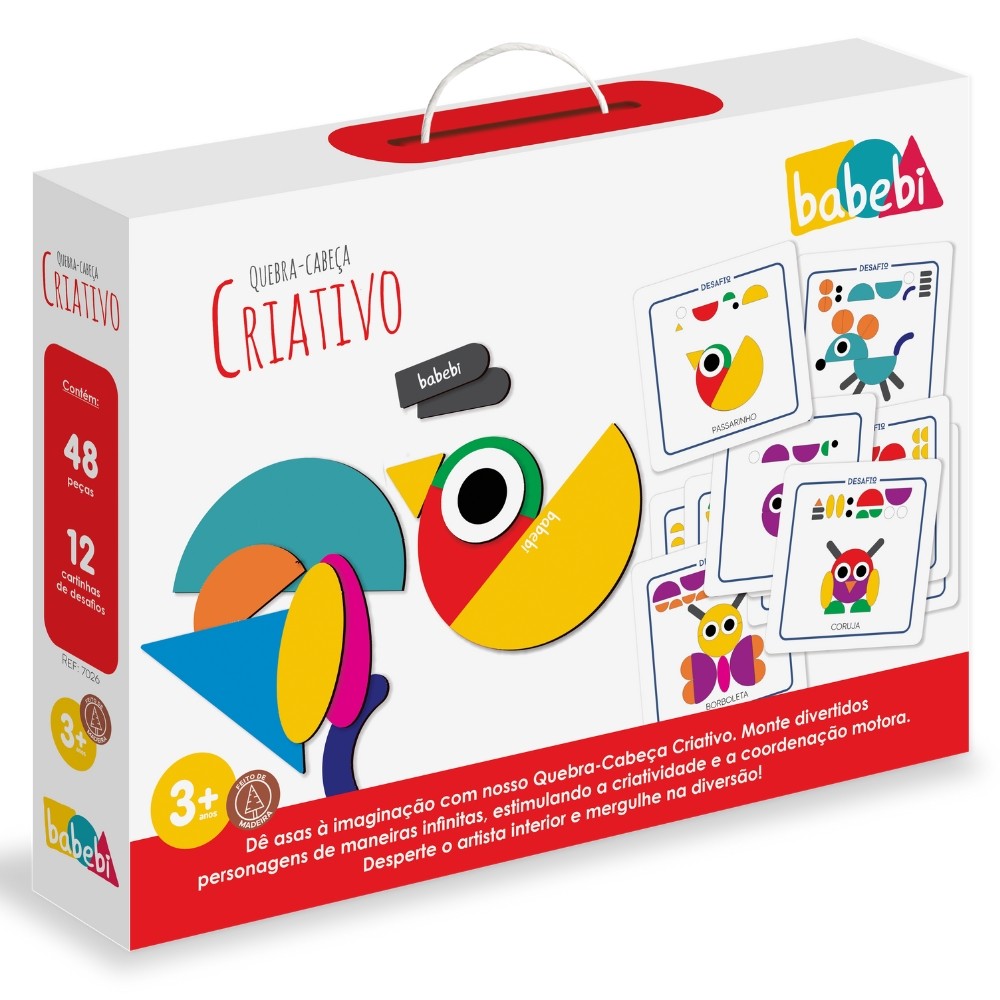 QUEBRA CABEÇA CRIATIVO MADEIRA BABEBI TANGRAM 48 PEÇAS RACIOCÍNIO LÓGICO MDF INFANTIL JOGO EDUCATIVO em Oferta na Shopee