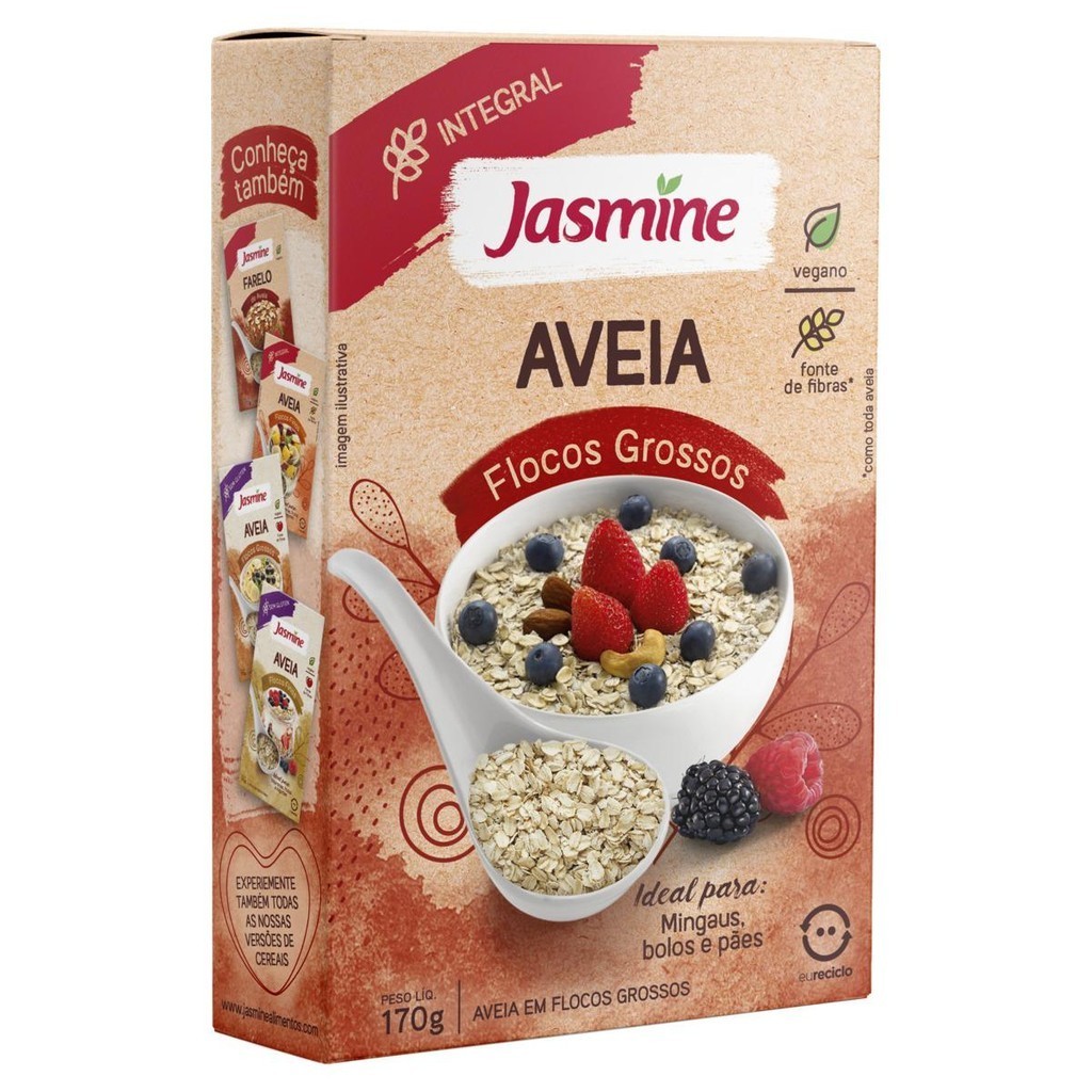 Aveia em Flocos Grossos Jasmine Caixa 170g - Food & Beverages