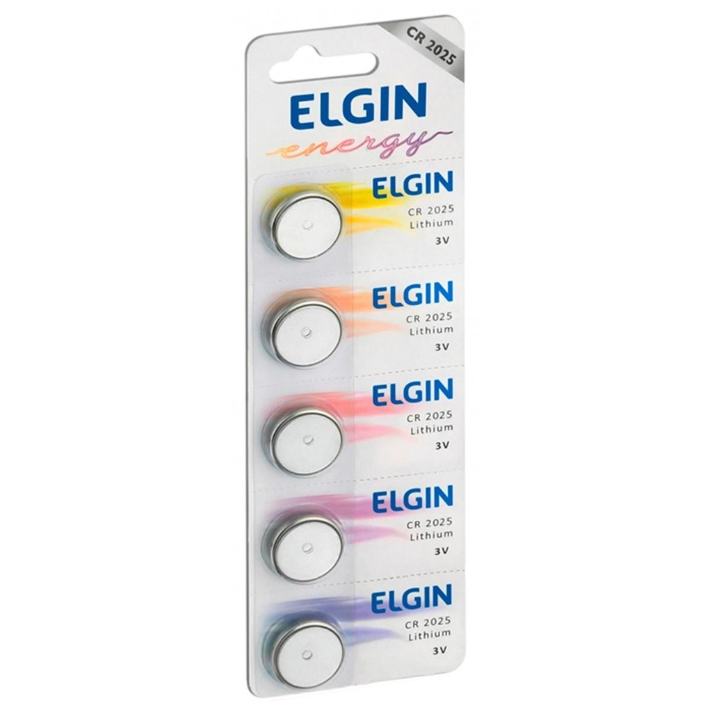 Bateria de Lítio CR2025 Elgin 82192 - Cartela com 5 unidades - Home Appliances