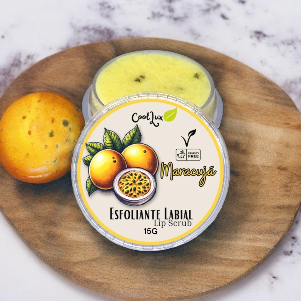 Esfoliante Labia Lip Scrub Maracujá Natural Feito da fruta Vegano 15G