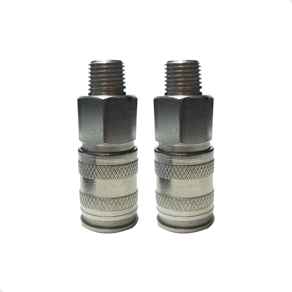 Kit 2 Engate Rapido Para Pistola Pintura Rosca Macho 1/4 Bsp