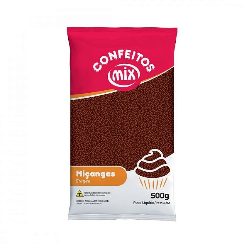 Confeito Miçanga - Brigadeiro - 500g - Mix