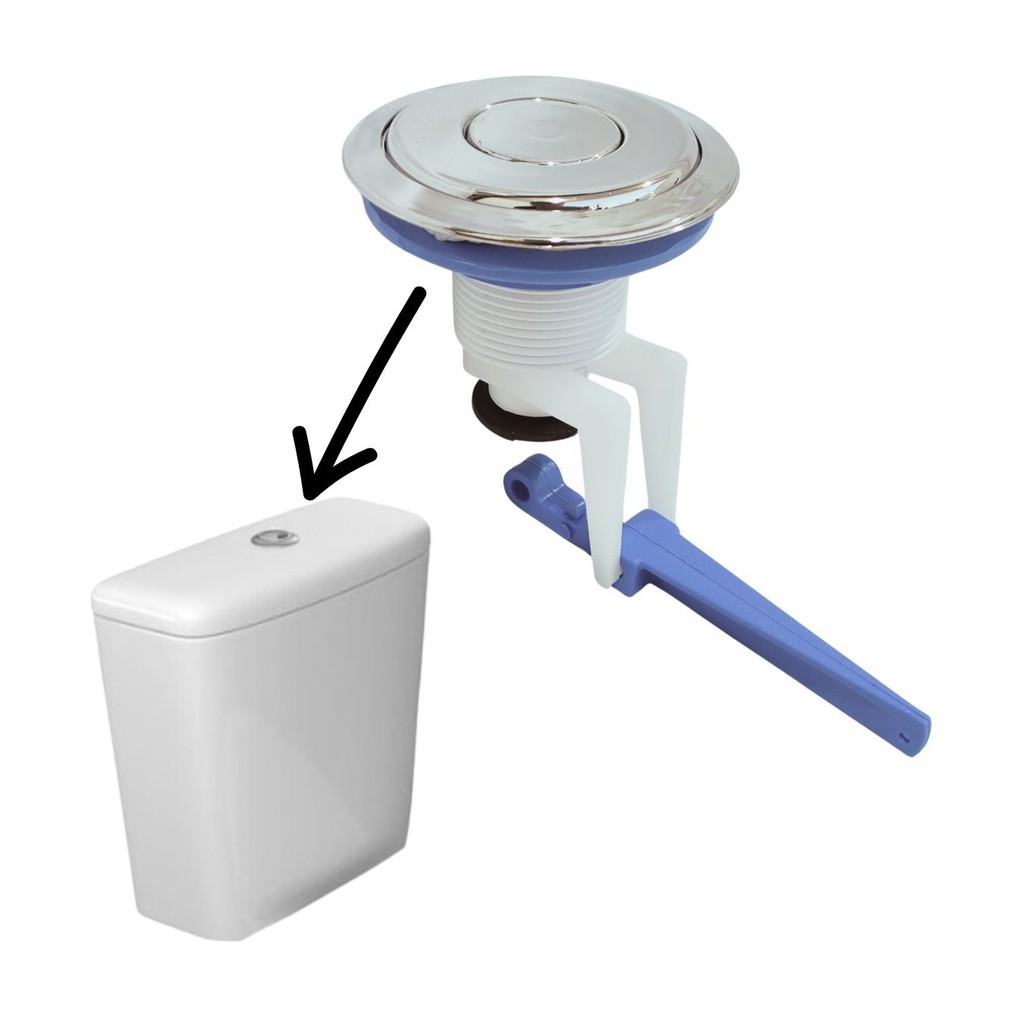 Botão Acionamento Superior Caixa Acoplada Universal Cromado em Oferta na Shopee