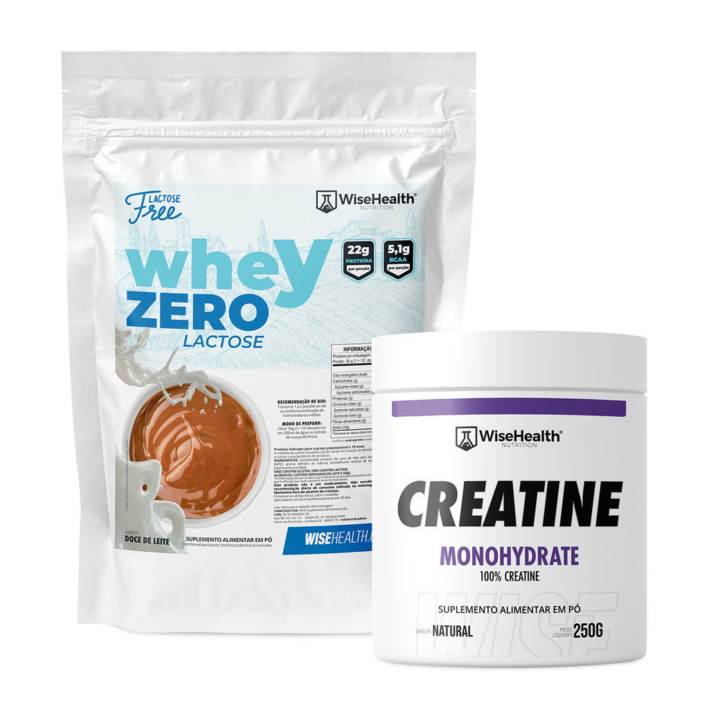 Kit Creatina 250g + Zero Lactose Doce de Leite 900g - Wise