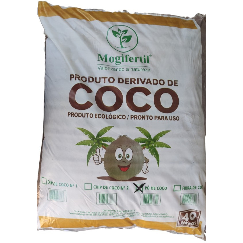 Detalhes do 40 Litros Pó de Coco Natural Lavado Pronto Para Uso