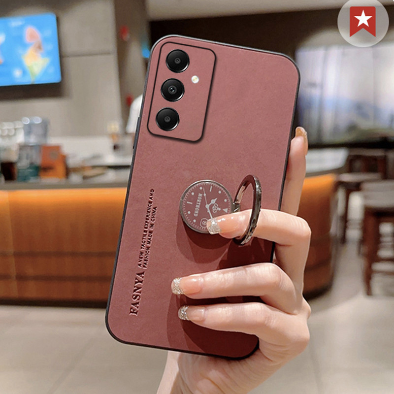 Estojo De Luxo Para Telefone De Suporte De Anéis De Couro Samsung Galaxy M35 M15