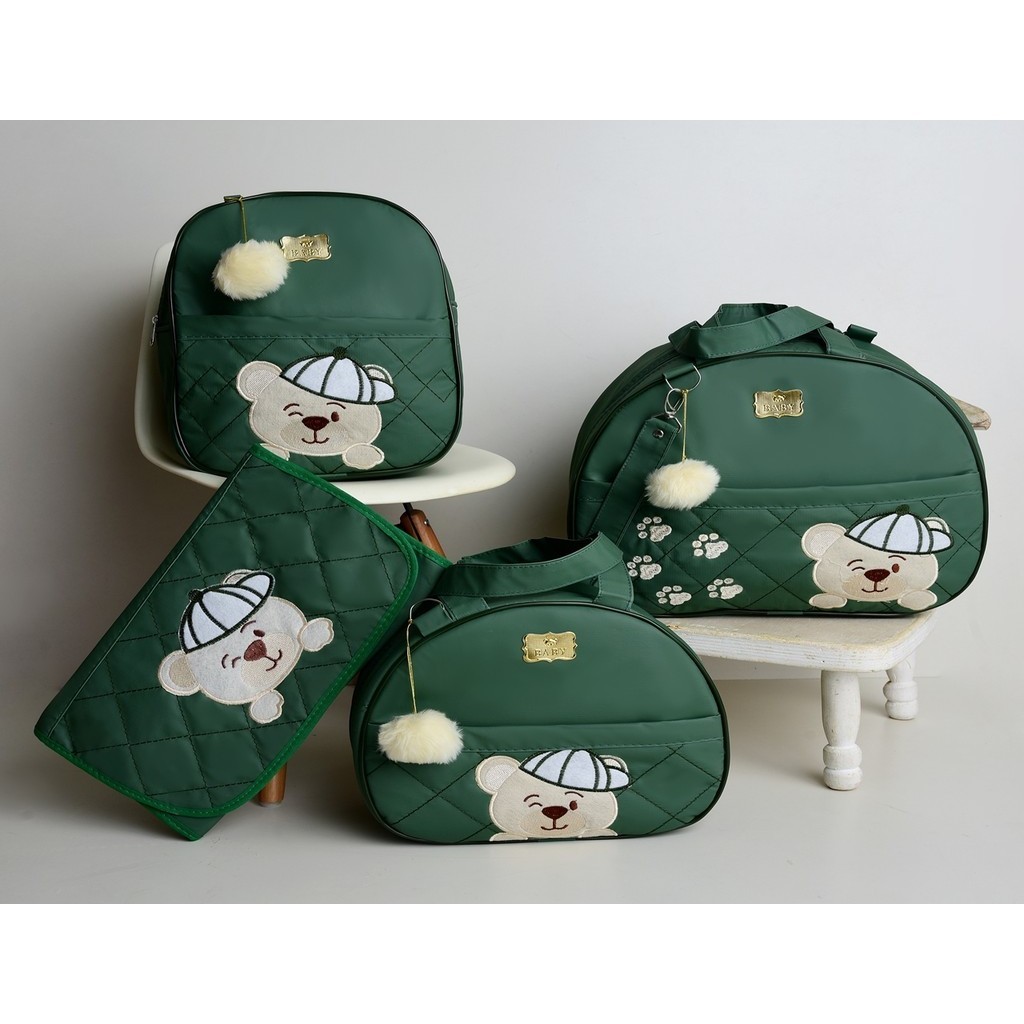 Kit Bolsas de Bebê Ursinho 4 Peças Para Maternidade em Oferta na Shopee