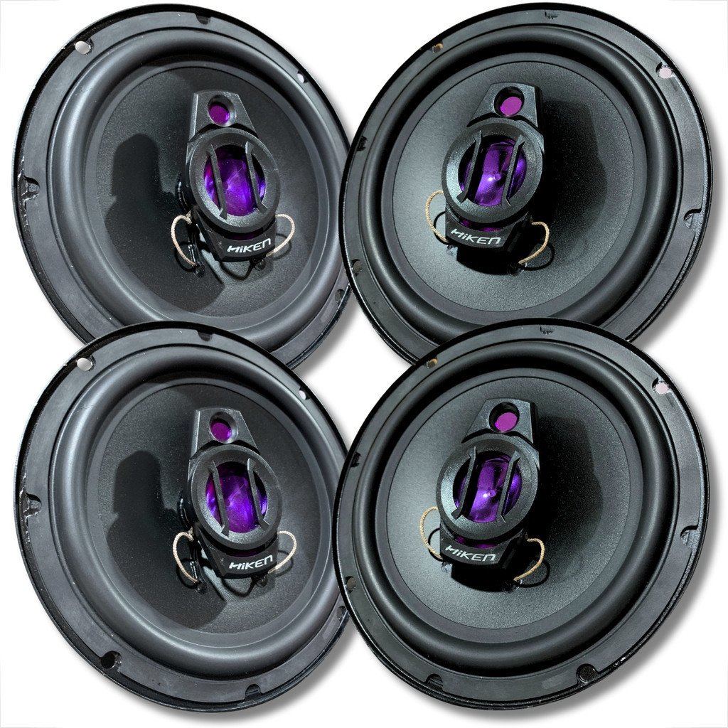 Kit Combo 4 Alto Falantes Preto Triaxial 6pol 150W 4OHMS para portas carro Som Automotivo