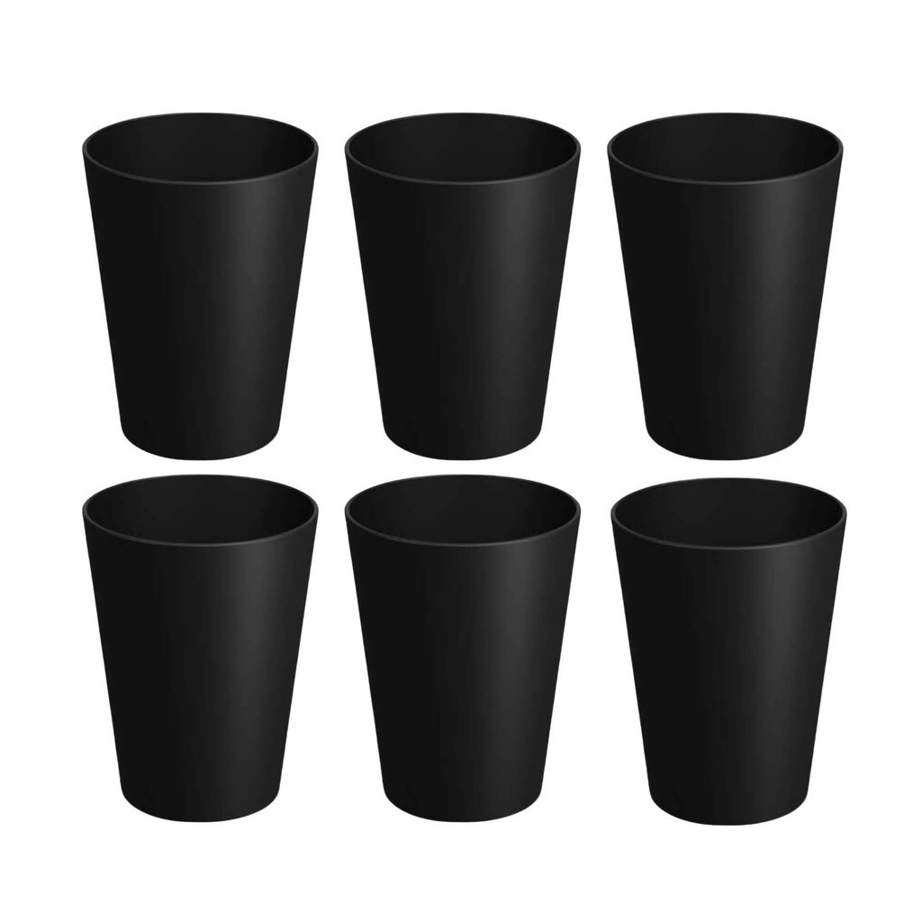 Kit Copo Cônico 6 Unidades BPA Free 300ml Casual Coza Preto - Brinox em Oferta na Shopee